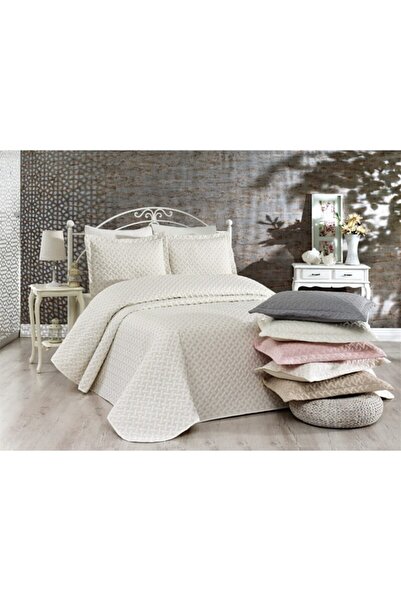 Genel Markalar Ipekçe Exculisive Nakışlı Yatak Örtüsü T.k Point Capuccino