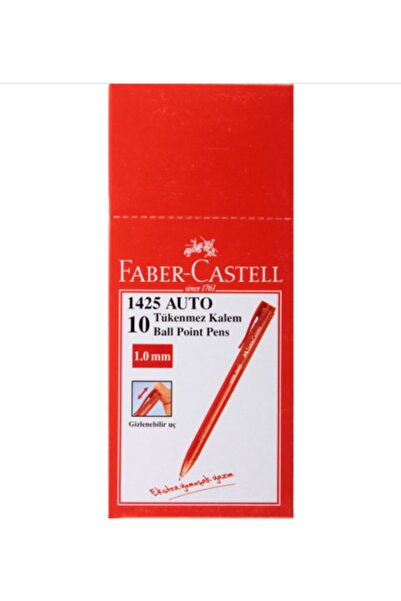 Faber Castell 1425 Auto Kırmızı Tükenmez Kalem 10'lu