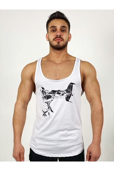 BLACK Άνδρας White Joker Fitness Tank Top