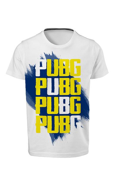 ACR Giyim Tricou galben unisex pentru copii alb Pubg cu imprimeu digital E-02