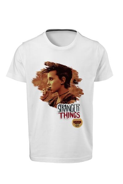 ACR Giyim Stranger Things - Ψηφιακό τυπωμένο λευκό Unisex T-shirt K-05
