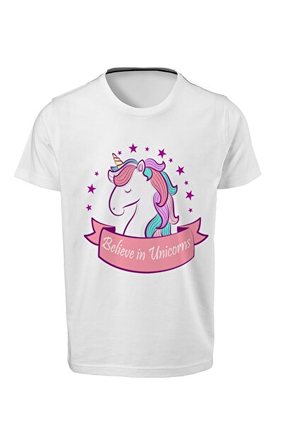 ACR Giyim Μονόκεροι - Ψηφιακή στάμπα Λευκό Unisex T-shirt K-04