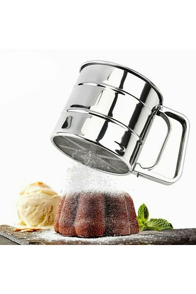 KanyonGrup Stainless Sieve Flour Sieve with Metal Latch