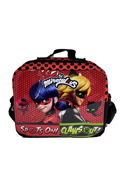 Ladybug ve Cat Noir Ladybug Embossed Primary School Backpack and Lunchbag