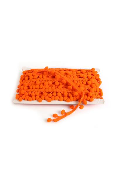 Koza Fermuar Turuncu Şerit Ponpon Kurdele 20 Mt