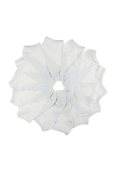 çorapmanya 8 Çift Koton Ekonomik Beyaz Renk Kadın Patik Çorap