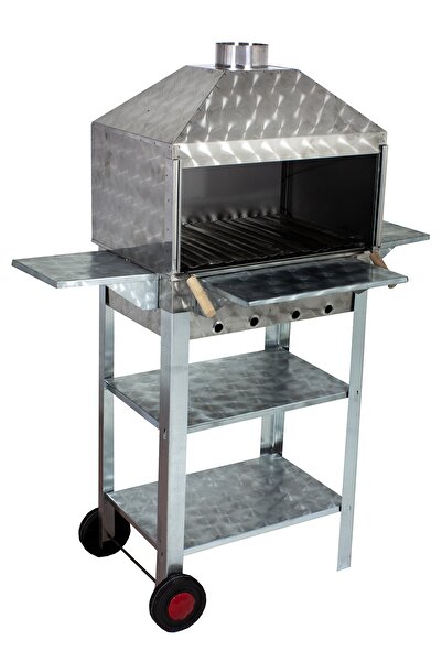 3M Mth-25 Lüx Davlumbazlı Kapaklı Bacalı Lama Izgaralı Mangal (2 Tekerlekli)