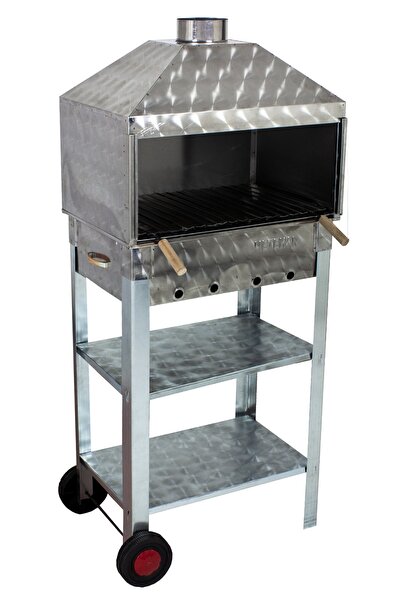 3M Mth-21 Davlumbazlı Kapaklı Bacalı Lama Izgaralı Mangal (2 Tekerlekli)