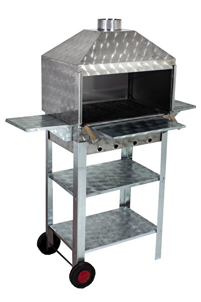 3M Mth-26 Lüx Davlumbazlı Kapaklı Bacalı Maltız Izgaralı Mangal (2 Tekerlekli)