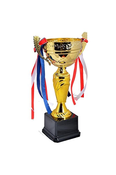 AVESSA 25 Cm Kupa Siyah Zemin Kupa Madalya Gold Kaplama