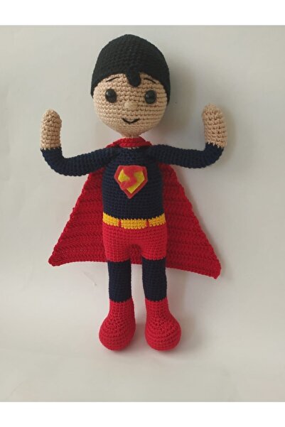 OYUNCAKPARK Süpermen Bebek Amigurumi Organik Oyuncak