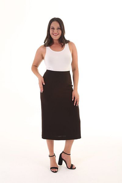 Sevda Etek Brown Skinny Skirt