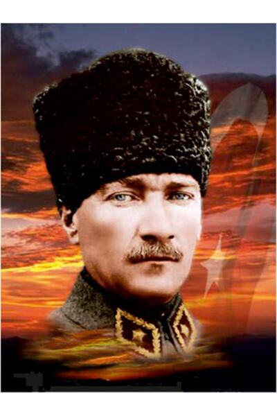 ibsALPİN BAYRAK Saten Kumaş Atatürk Posteri 150x225 cm