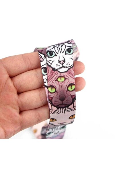 kürkçü Kedi Desen Model:1 Boyun Askı Ipi Yaka Kartı