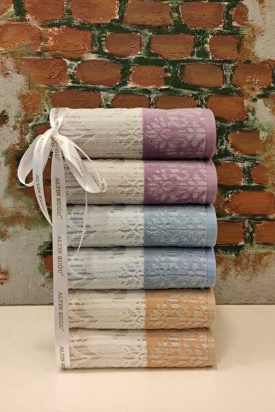 Özdilek Gissele Havlu 6'lı- Lila Kahve Mavi