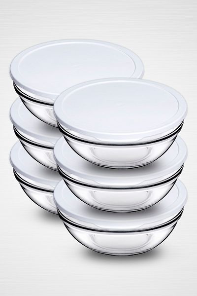 Paşabahçe 1700cc Capacity 6-piece Chef Storage Set - Storage Container with Lid and Bowl