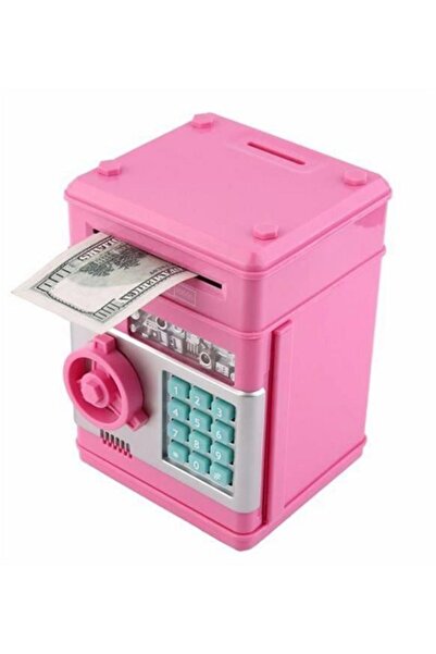 Genel Markalar Şifreli Otomatik Kağıt Para Alan Atm Kasa Kumbara - Pembe