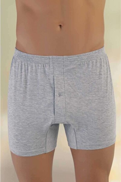 İki Yıldız Ανδρικό γκρι βαμβακερό χτενισμένο βαμβακερό μπόξερ