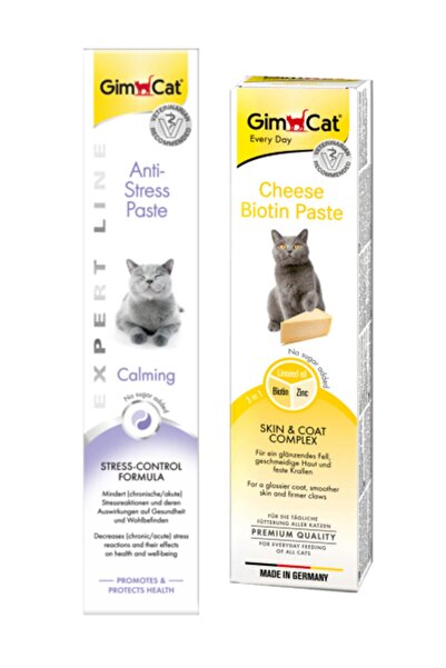 Gimcat Anti-stress Paste 50 Gr + Cheese Paste Biotin Peynirli Kedi Macunu 50 Gr