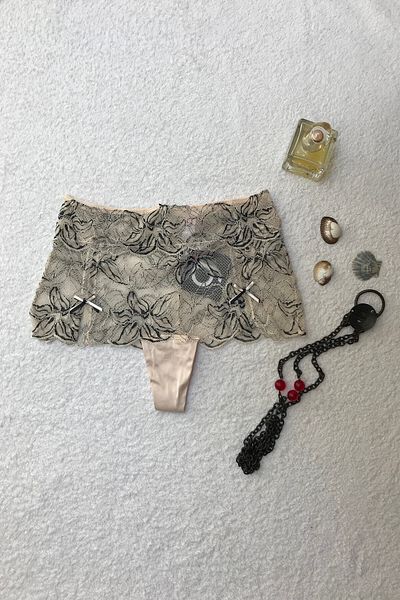 Golshan Γυναικείο εκρού Gazelle Lace Italian Cut Half Boxer