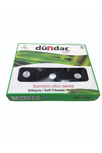 Dündar Ανδρικές κάλτσες Black Plus Bamboo Booties 12 τεμαχίων