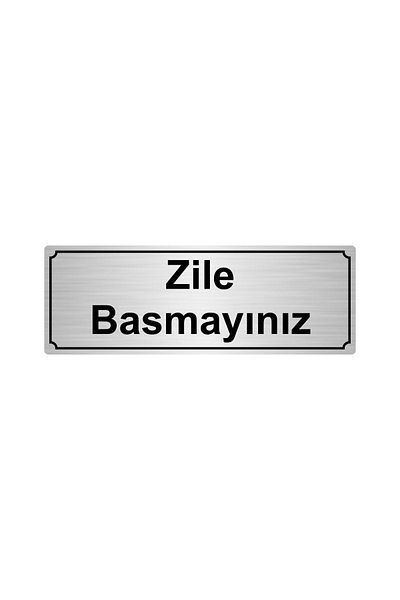 Özarslan Dizayn لافتة توجيه لا تقرع الجرس مقاس 7 سم × 20 سم معدن فضي اللون