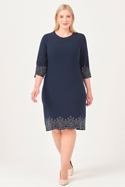 Oktay Sağlam Iltah Krep Kol Ve Etek Ucu Lazer Ithal Taş Astarlı Büyük Beden A...