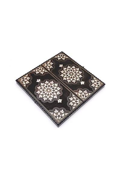 Pusula Oyun Sedef Işlemeli Ahşap Büyük Boy Tavla Takımı Sofya El Işçiliği Öze...