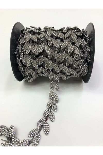 Hobigram Διακοσμητική κορδέλα Μαύρο Φύλλο Μοντέλο Crystal Stone Strip Border – Διακοσμητική κορδέλα, Κομψό Σχέδιο – Deko