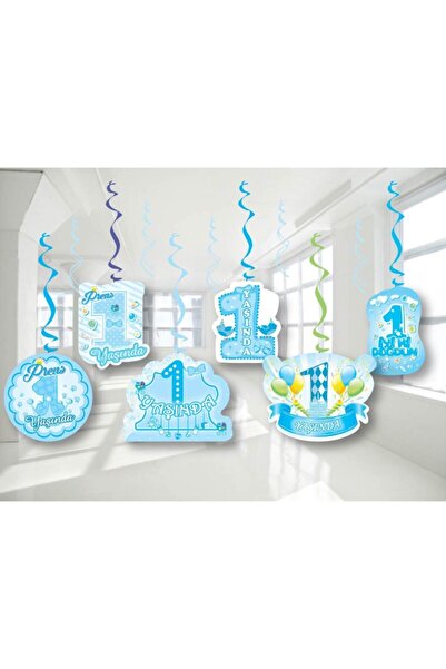 papercraft زينة للسقف مكونة من 6 قطع لعيد الميلاد لمدة عام واحد