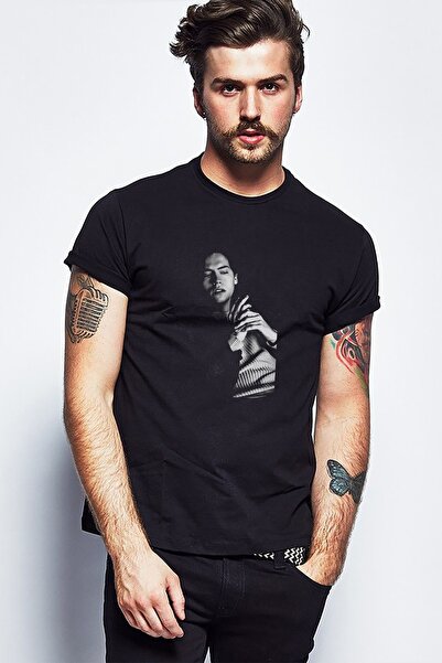 QIVI Ανδρικό πλεκτό μπλουζάκι Riverdale Jughead Jones W με εμπριμέ μαύρο