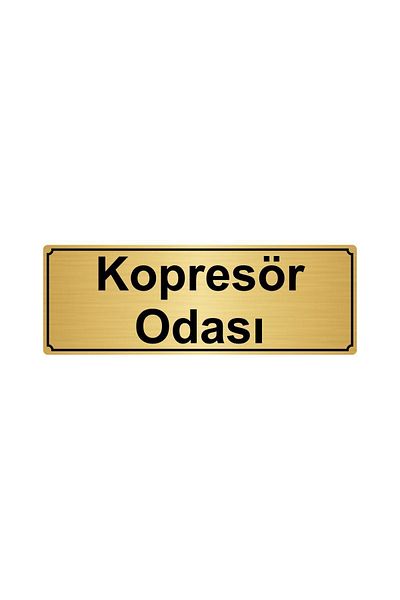 Özarslan Dizayn لوح توجيه غرفة الضاغط المعدني الذهبي 7 سم × 20 سم