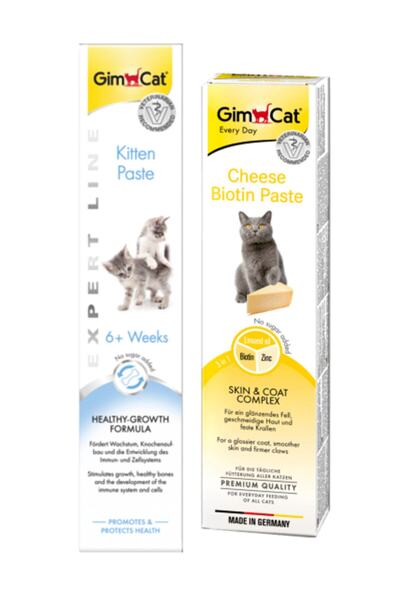 Gimcat Kitten Yavru Kedi Vitamin Macunu 50 gr + Cheese Paste Biotin Peynirli ...