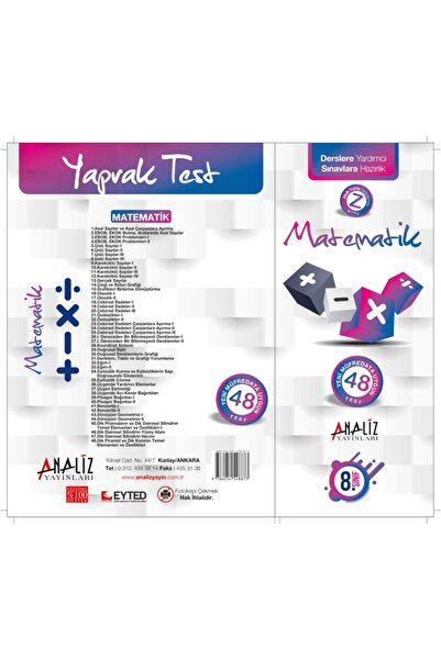 Analiz Yayınları 8.sınıf Matematik Yaprak Test
