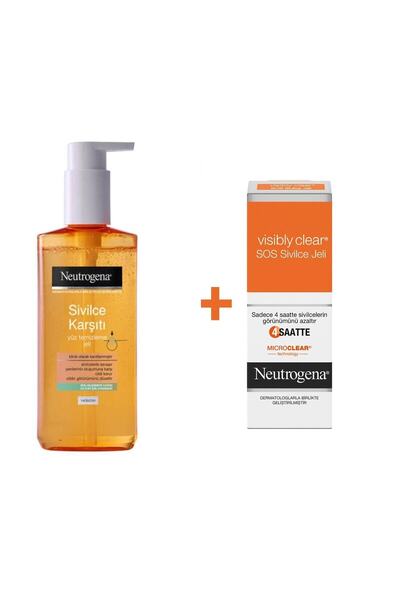 Neutrogena جل تنظيف الوجه المضاد لحب الشباب 200 مل + جل حب الشباب سريع المفعو...