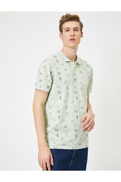 Koton Zelené pánské tričko Polo Neck 0YAM14428OK