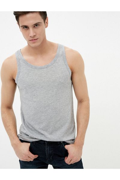 Koton Tricou gri fără mâneci pentru bărbați 7YLM99001GK
