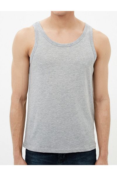 Koton Tricou gri fără mâneci pentru bărbați 7YLM99001GK