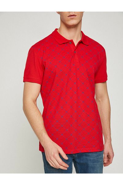 Koton Men's Red Polo Neck T-shirt