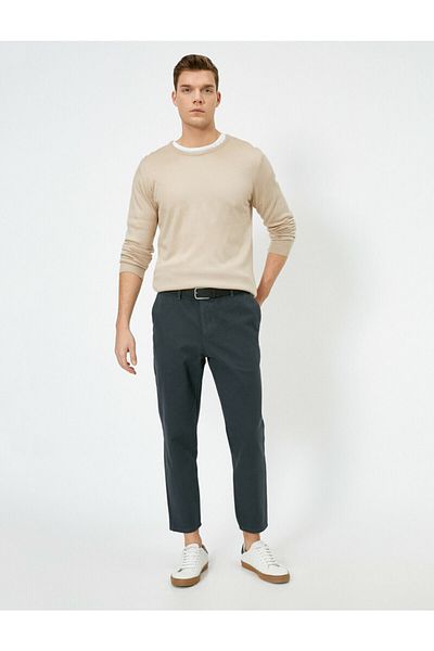 Koton Graue Herrenhose mit Taschendetail