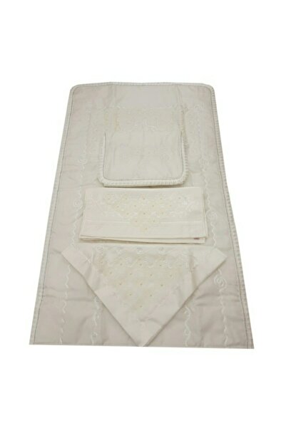 Almila Home Seccade Seti - 4 Parça Krem - Seccade + Bohça + Havlu + Kur'an Kabı