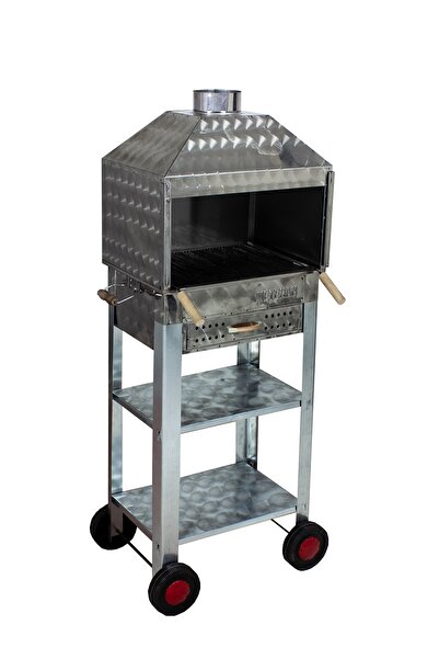 METEHAN MANGAL SOBA Mth-116 Davlumbazlı Bacalı Çekmeceli Maltız Izgaralı Mangal (4 Tekerlekli)