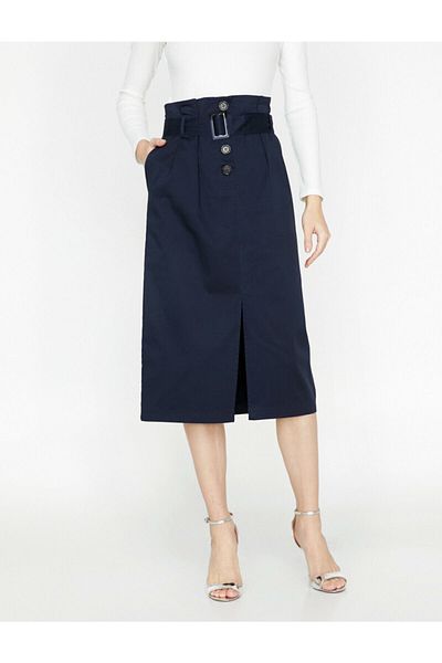 Koton Women's Navy Blue Skirt 9KAK72882UW