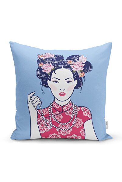 Realhomes Japanska ženska moderna jastučnica od suede sa digitalnim štampanje...