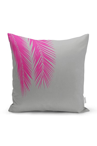 Realhomes Dvostrana jastučnica od antilopa sa motivom fuchsia palminog lišća ...