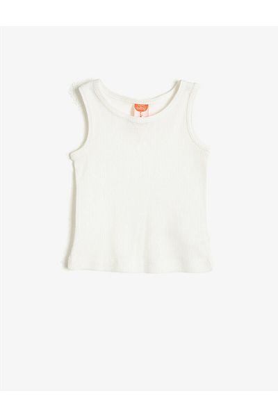 Koton Girl's Ecru Plain Undershirt