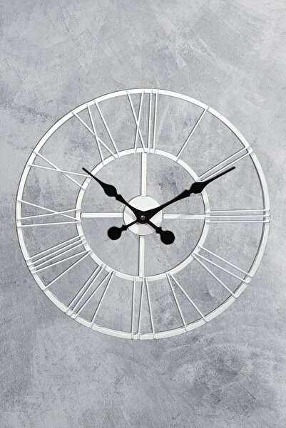 EMORES Decorare Profil Metal Alb Ceas de Perete 50 cm