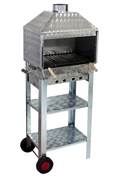 METEHAN MANGAL SOBA Mth-82 Davlumbazlı Bacalı Lama Izgaralı Mangal (2 Tekerle...