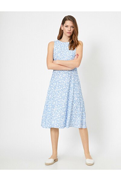 Koton Γυναικείο φόρεμα με λευκό σχέδιο