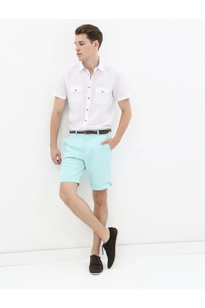 Koton Men's Light Green Classic Cut Shorts